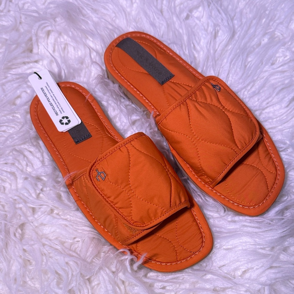 NWT Rag & Bone Orange Quilted Slide Sandals 8.5